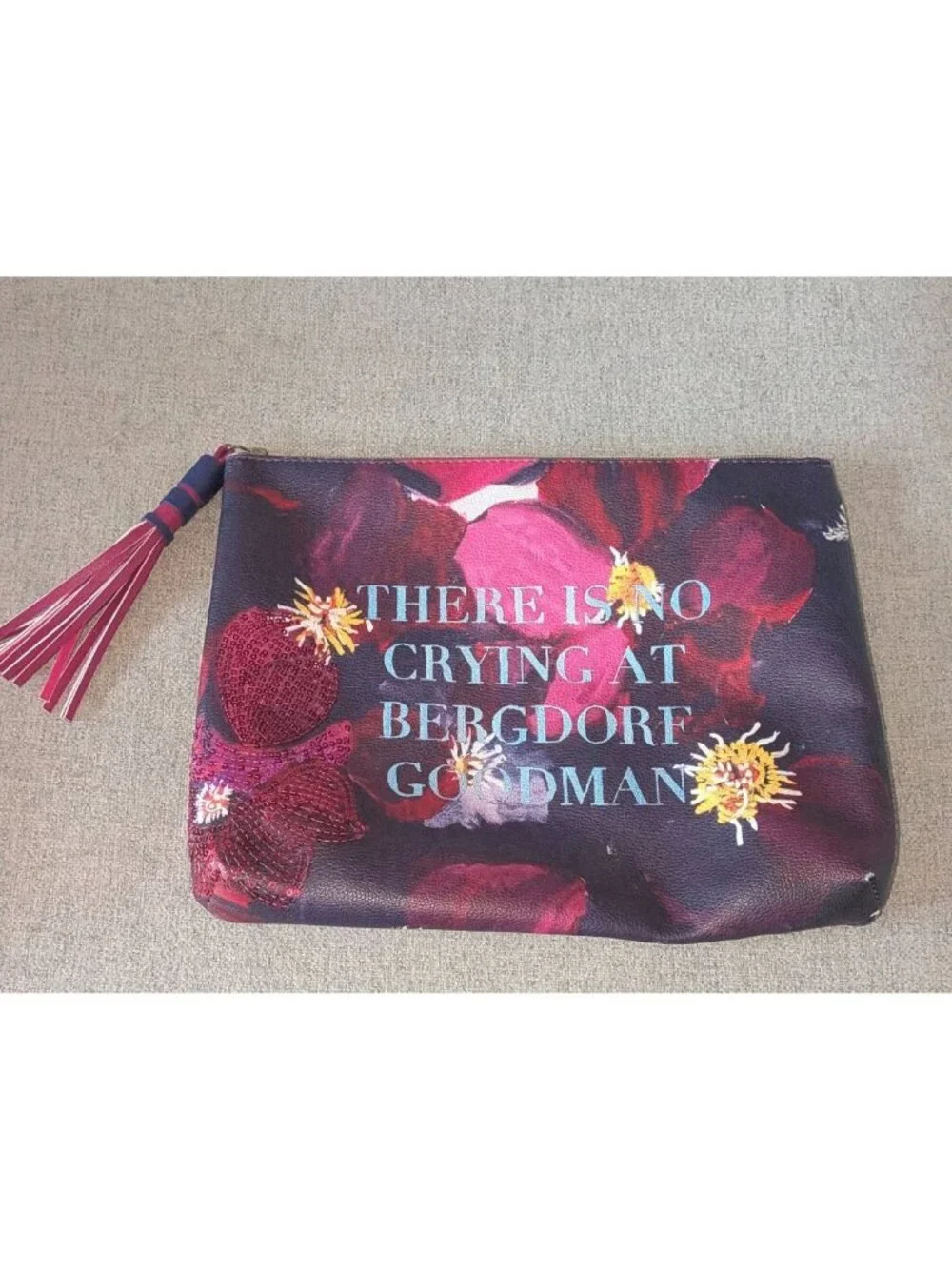 Ashley Longshore Bergdorf Goodman Make up Case floral There's No Crying